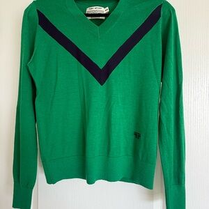 Tory Sport Emerald and Navy V-Neck Sweater